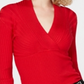 Top texturizado feminino de manga comprida e decote em V IINC International Concepts, vermelho, tamanho XX-G