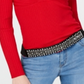 Top texturizado feminino de manga comprida e decote em V IINC International Concepts, vermelho, tamanho XX-G