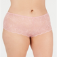 INC International Concepts Calcinha curta transparente de renda plus size feminina rosa tamanho 3X