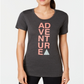 Camiseta Columbia Feminina com Bloco de Palavras e Gola Redonda, Cinza, Tamanho XS
