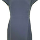 Vestido de coquetel feminino Maison Jules, manga curta, gola alta, bainha acima do joelho, azul, tamanho 2