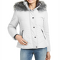 Casaco acolchoado com zíper Maralyn Me feminino, branco, tamanho extragrande