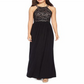Vestido de noite feminino de renda sem mangas, comprimento total, estilo flare, preto, tamanho 4