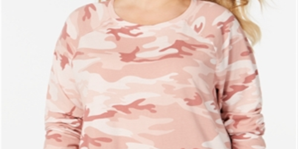 Love Tribe Moletom feminino com estampa camuflada da moda plus size rosa tamanho 2X