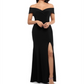 Vestido de festa longo com decote coração e manga curta feminino Xscape, preto, tamanho 6