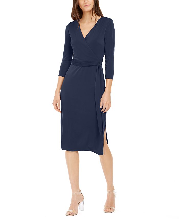 Vestido feminino com fenda e bainha da INC International Concepts, azul, tamanho extragrande