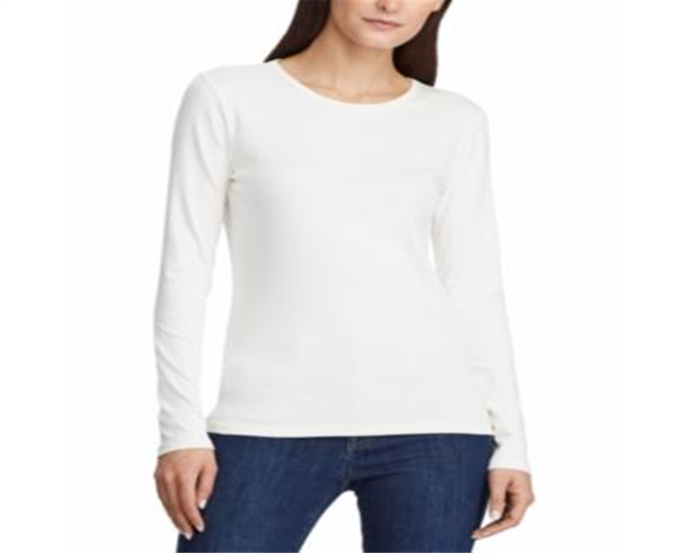 Blusa Ralph Lauren Feminina Manga Longa Gola Joia Branca - Tamanho Grande