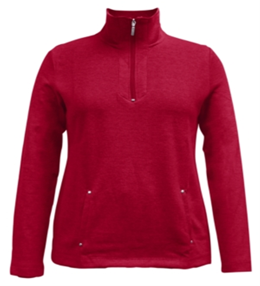Karen Scott Top Feminino Meio Zíper Vermelho Tamanho P