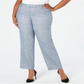 Calça feminina Calvin Klein com bolsos, zíper e perna afunilada, azul, tamanho 14W