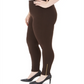 Leggings femininas com zíper e bainha grande da coleção JM, marrom, tamanho 0X
