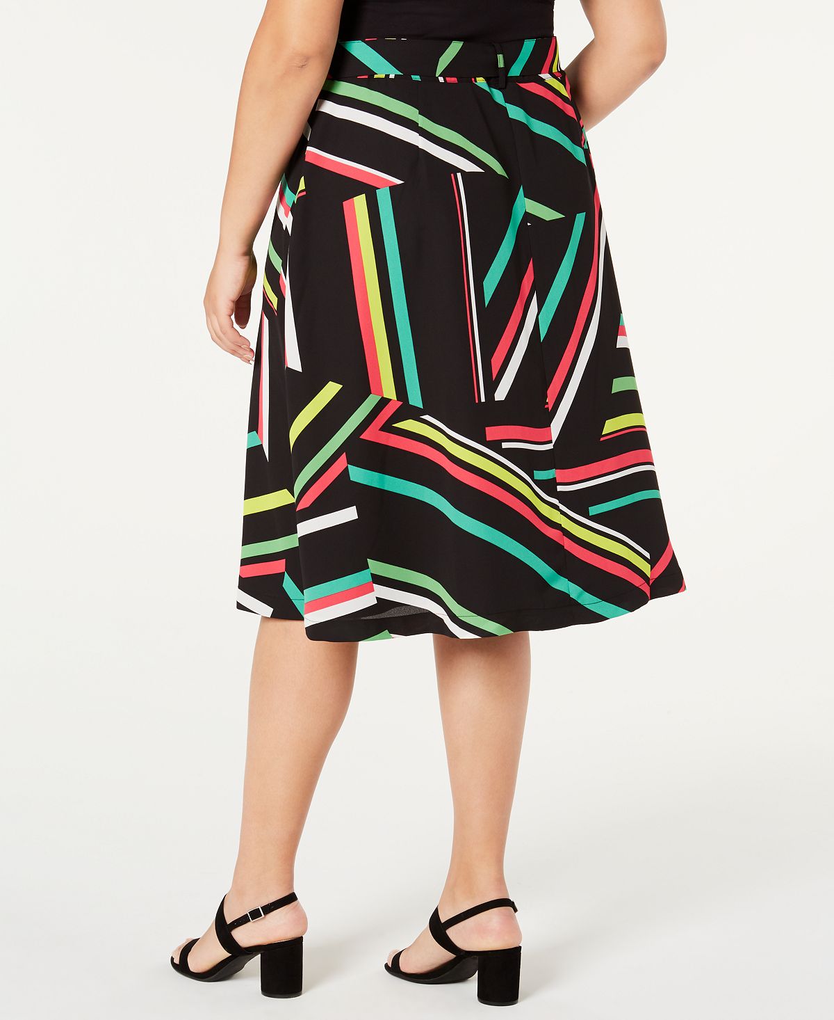 Saia feminina Bar III Trendy Plus estampada preta tamanho 14W