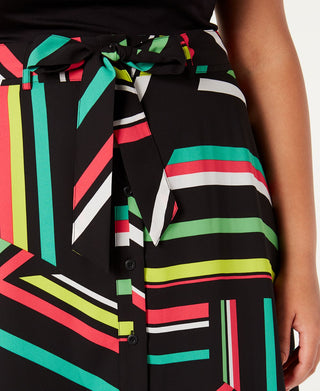 Saia feminina Bar III Trendy Plus estampada preta tamanho 14W