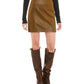 Minissaia feminina moderna Free People marrom tamanho 2