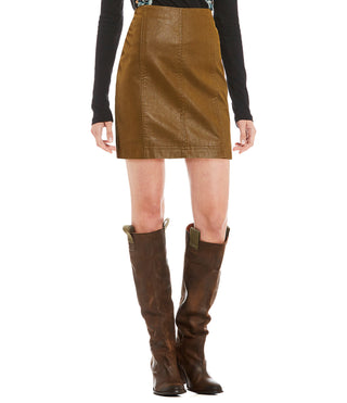 Minissaia feminina moderna Free People marrom tamanho 2