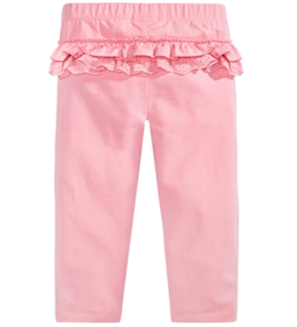 Leggings com babados e ilhós First Impressions para bebês meninas, rosa, tamanho 6 a 9 meses