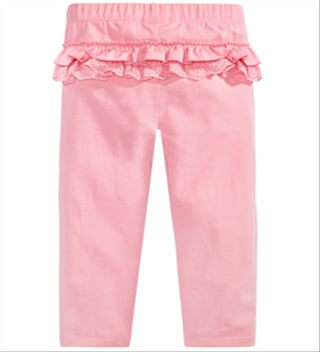Leggings com babados e ilhós First Impressions para bebês meninas, rosa, tamanho 6 a 9 meses