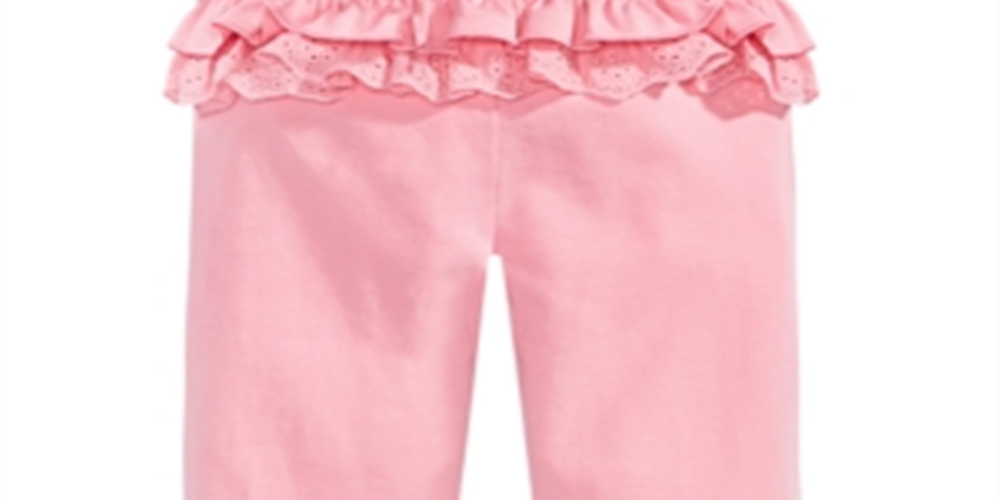Leggings com babados e ilhós First Impressions para bebês meninas, rosa, tamanho 6 a 9 meses