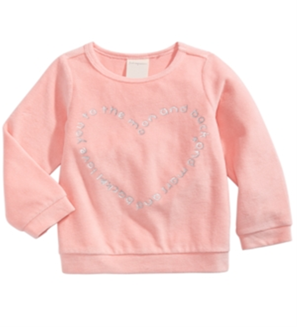 Blusa de veludo com estampa de coração First Impressions Toddler Girls, rosa, tamanho 3T