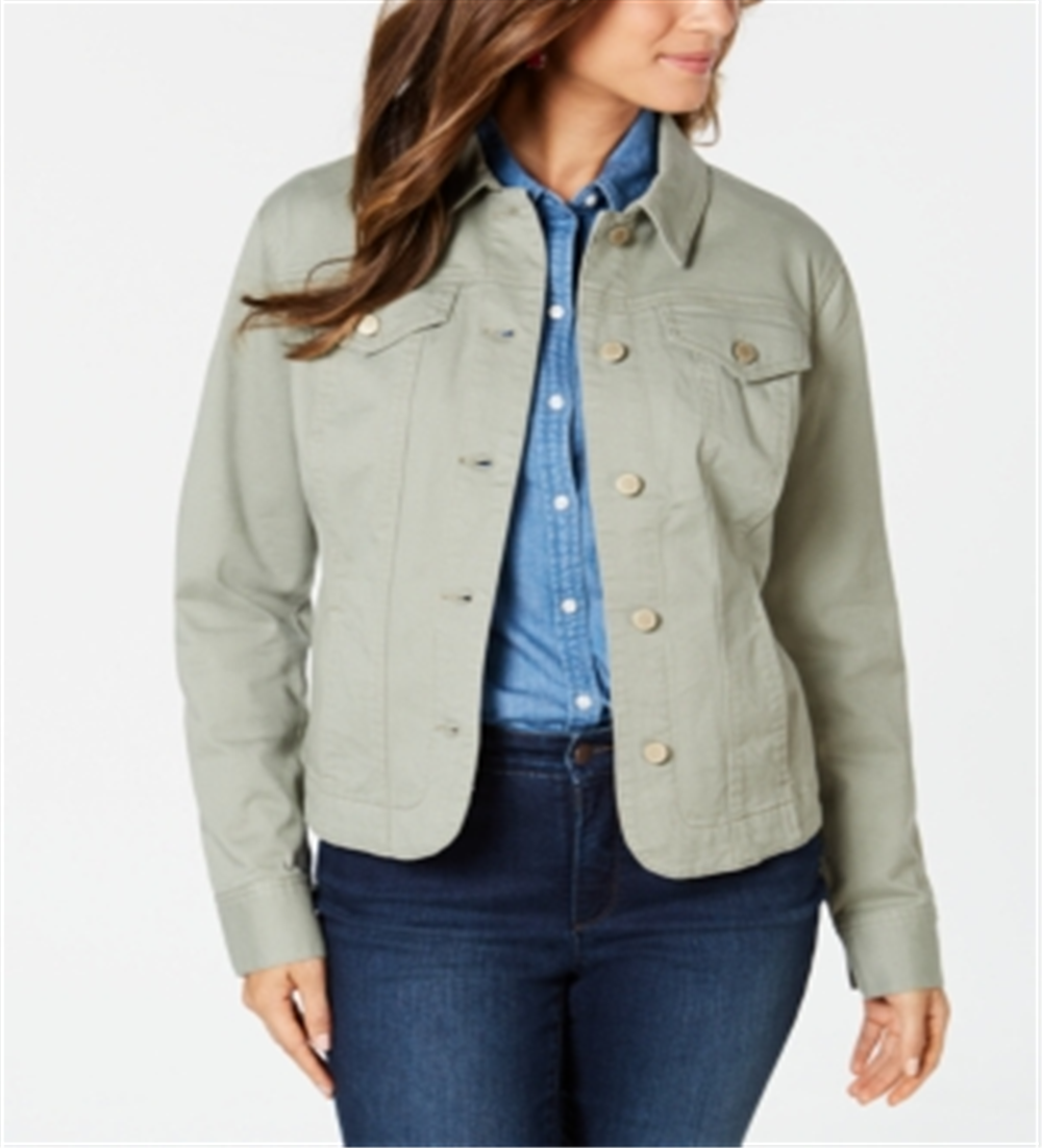 Jaqueta jeans feminina Charter Club verde tamanho M