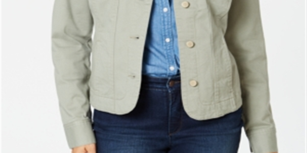 Jaqueta jeans feminina Charter Club verde tamanho M