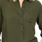 Camisa feminina Michael Kors com gola Dobby - Verde, tamanho pequeno G