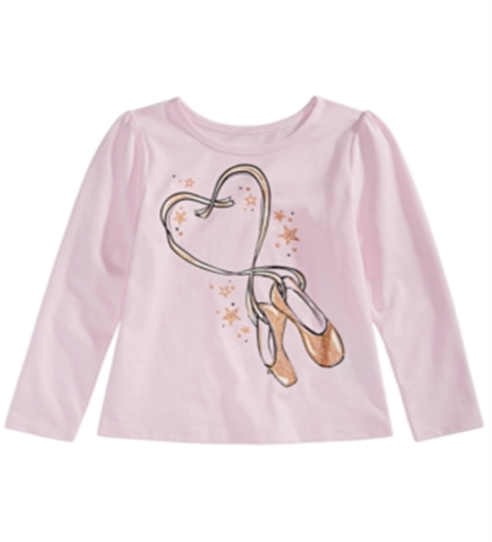 Camiseta infantil Epic Threads com sapatilhas de balé rosa tamanho 6X
