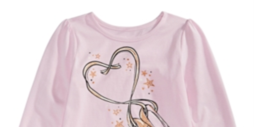 Camiseta infantil Epic Threads com sapatilhas de balé rosa tamanho 6X