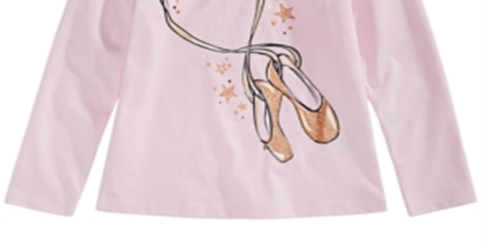 Camiseta infantil Epic Threads com sapatilhas de balé rosa tamanho 6X