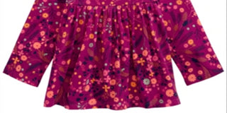 Túnica infantil de algodão com estampa floral First Impressions para meninas, roxa, tamanho 2T