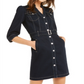 Camisa jeans com cinto feminina Inc International Concepts, azul, tamanho 12