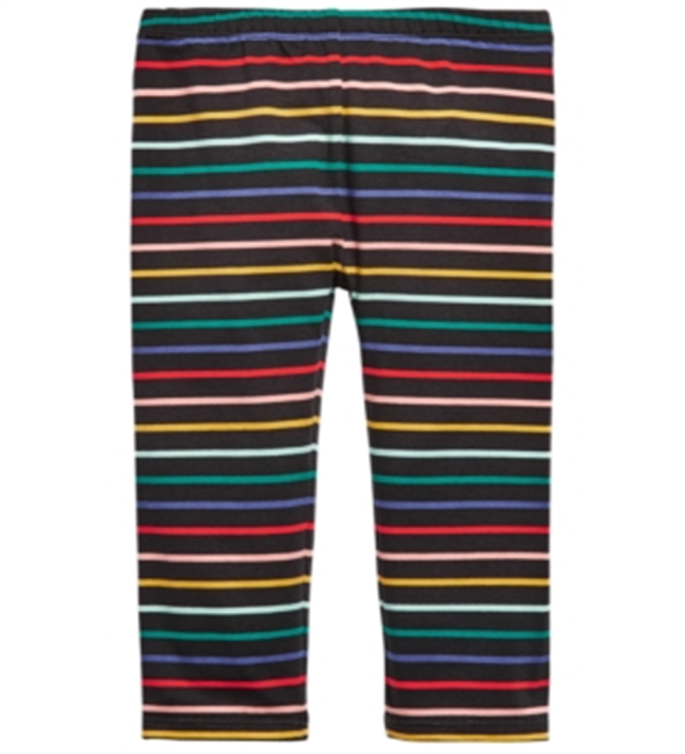 Leggings listradas de arco-íris para meninas First Impressions, pretas, tamanho 2T