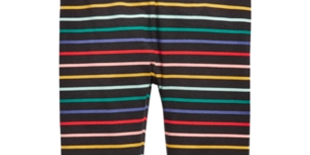 Leggings listradas de arco-íris para meninas First Impressions, pretas, tamanho 2T