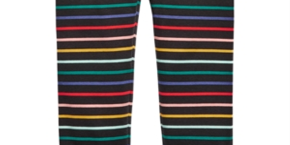 Leggings listradas de arco-íris para meninas First Impressions, pretas, tamanho 2T