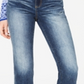 Calça jeans feminina cropped com bainha crua e perna reta, azul, tamanho 4, da Inc International Concepts