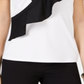 Blusa feminina com babados e blocos de cores da INC International Concepts, preta, tamanho PP