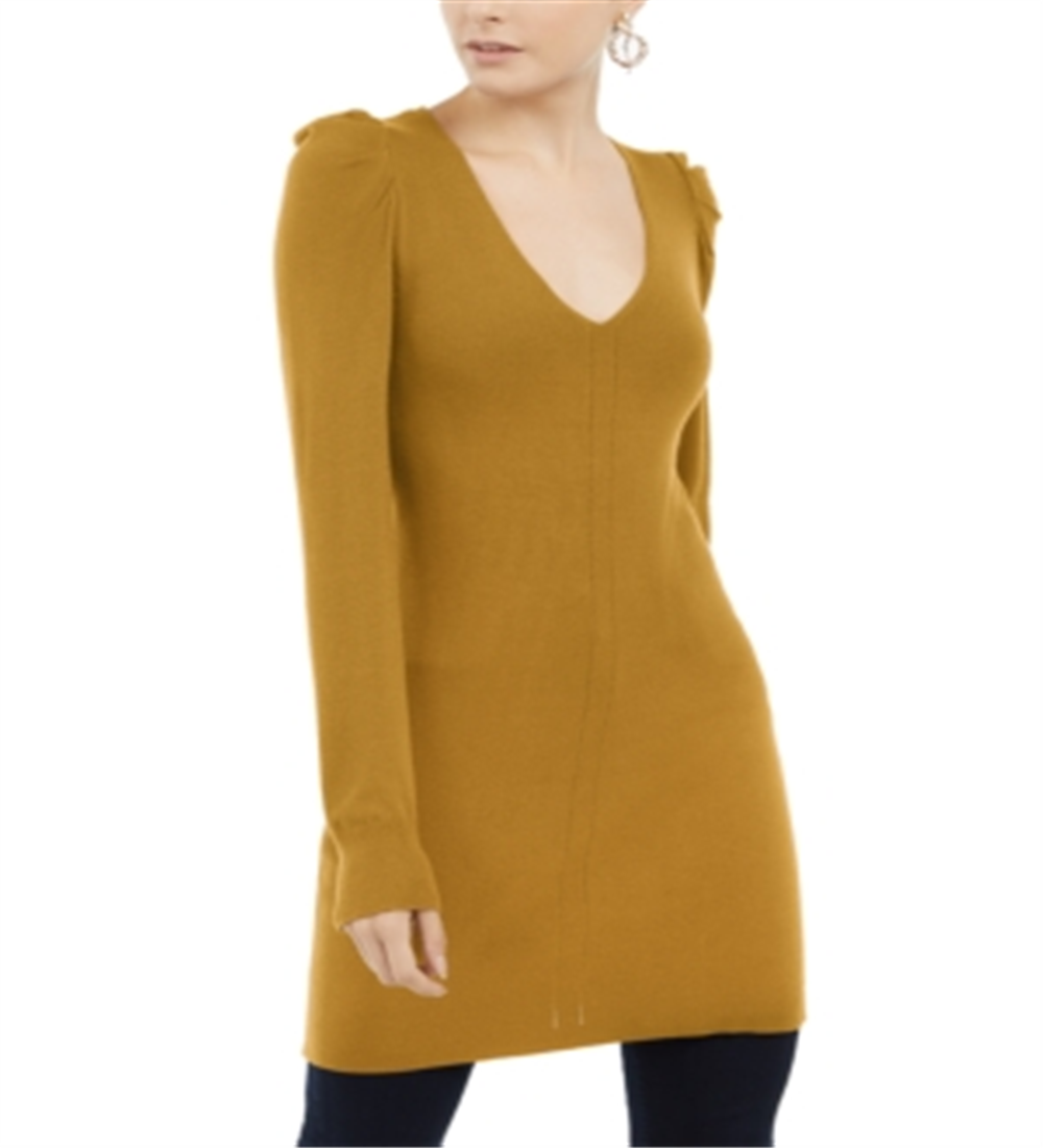 Túnica feminina com mangas bufantes Inc International Concepts - Índia, ouro e amarelo, tamanho M