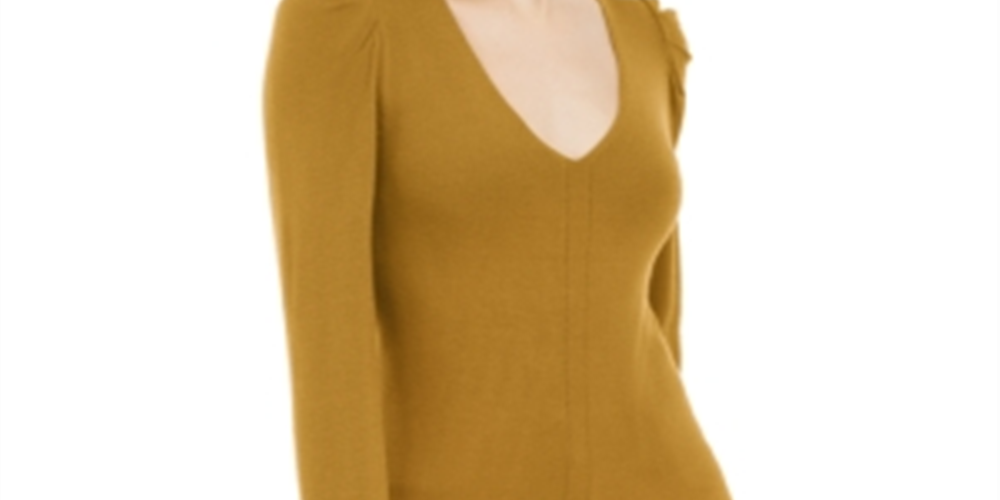Túnica feminina com mangas bufantes Inc International Concepts - Índia, ouro e amarelo, tamanho M