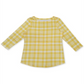 Charter Club Top feminino de algodão xadrez com manga 3/4, amarelo, tamanho extrapequeno