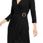 Vestido envelope feminino Inc International Concepts Petite com detalhes embelezados, preto, tamanho pequeno médio