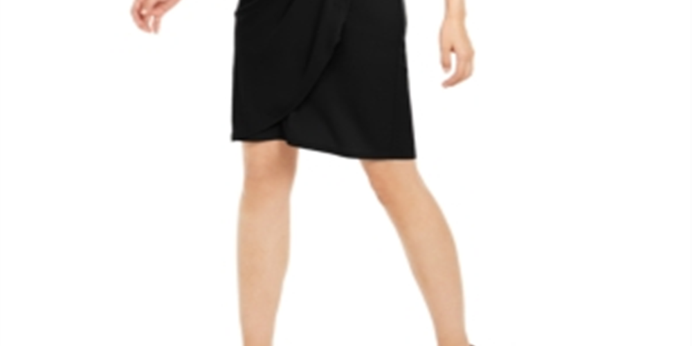 Vestido envelope feminino Inc International Concepts Petite com detalhes embelezados, preto, tamanho pequeno médio