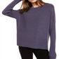 Eileen Fisher Suéter Feminino de Lã Merino com Canelado Roxo Tamanho M