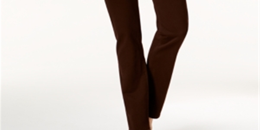 Calça jeans feminina Lexington reta, marrom, tamanho 4, Charter Club
