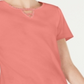 Karen Scott Top Feminino de Algodão com Tachas e Decote em Forma de Fechadura Laranja Tamanho Pequeno GG