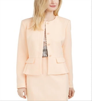 Calvin Klein Blazer Feminino Peplum Hem Back Slit Laranja Tamanho 8