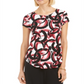 Camiseta feminina estampada Alfani, vinho, tamanho M