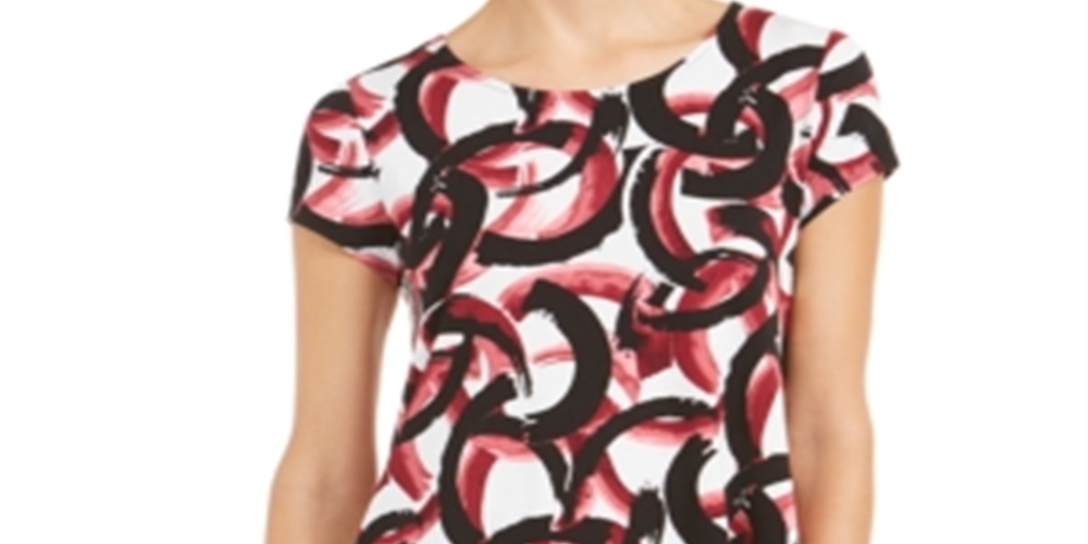 Camiseta feminina estampada Alfani, vinho, tamanho M