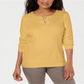 Karen Scott Blusa Feminina Manga Longa Gola V Amarela Tamanho P