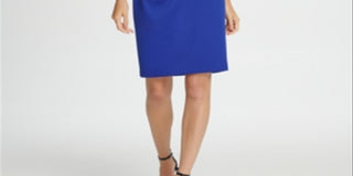 Vestido feminino DKNY com bainha franzida lateral e ponte, tamanho marinho 8