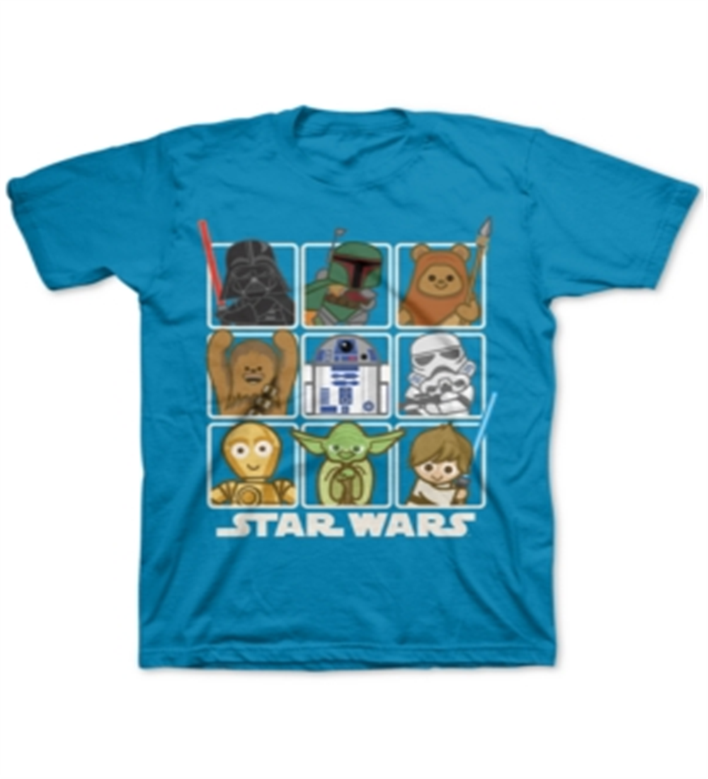 Camiseta Star Wars Little Boys Squares Turquesa 5