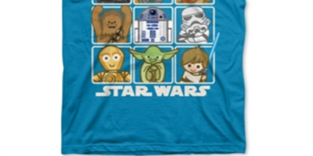 Camiseta Star Wars Little Boys Squares Turquesa 5